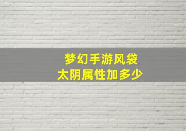 梦幻手游风袋太阴属性加多少