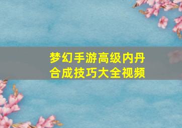 梦幻手游高级内丹合成技巧大全视频