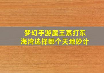 梦幻手游魔王寨打东海湾选择哪个天地妙计