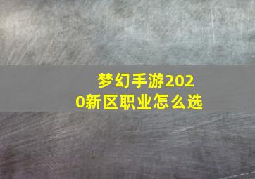 梦幻手游2020新区职业怎么选