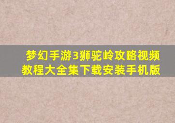 梦幻手游3狮驼岭攻略视频教程大全集下载安装手机版