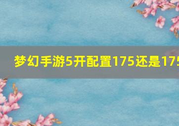 梦幻手游5开配置175还是175