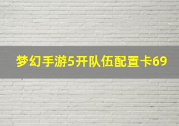 梦幻手游5开队伍配置卡69