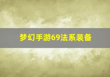 梦幻手游69法系装备