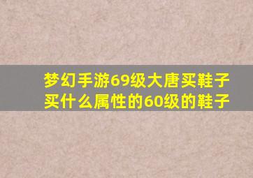 梦幻手游69级大唐买鞋子买什么属性的60级的鞋子