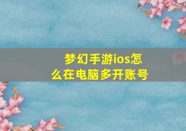 梦幻手游ios怎么在电脑多开账号