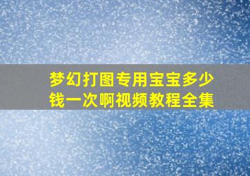 梦幻打图专用宝宝多少钱一次啊视频教程全集