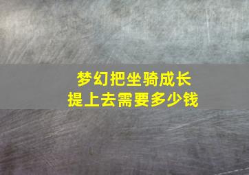 梦幻把坐骑成长提上去需要多少钱