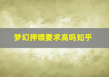 梦幻押镖要求高吗知乎