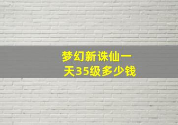 梦幻新诛仙一天35级多少钱