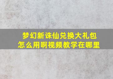 梦幻新诛仙兑换大礼包怎么用啊视频教学在哪里