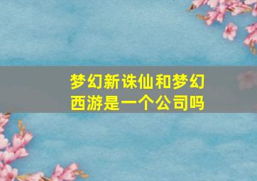 梦幻新诛仙和梦幻西游是一个公司吗