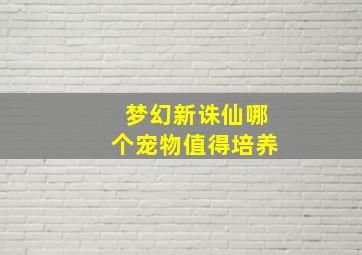 梦幻新诛仙哪个宠物值得培养