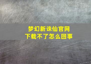 梦幻新诛仙官网下载不了怎么回事