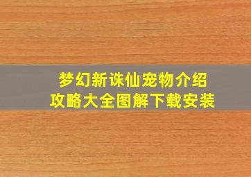 梦幻新诛仙宠物介绍攻略大全图解下载安装