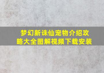 梦幻新诛仙宠物介绍攻略大全图解视频下载安装