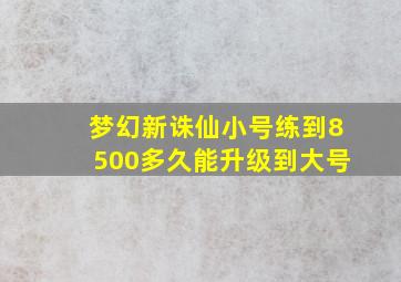 梦幻新诛仙小号练到8500多久能升级到大号