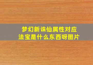 梦幻新诛仙属性对应法宝是什么东西呀图片