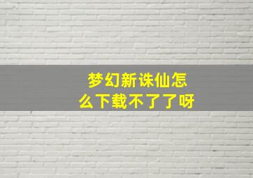 梦幻新诛仙怎么下载不了了呀