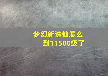 梦幻新诛仙怎么到11500级了