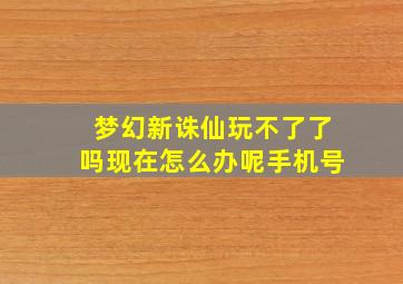 梦幻新诛仙玩不了了吗现在怎么办呢手机号