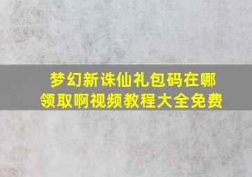 梦幻新诛仙礼包码在哪领取啊视频教程大全免费