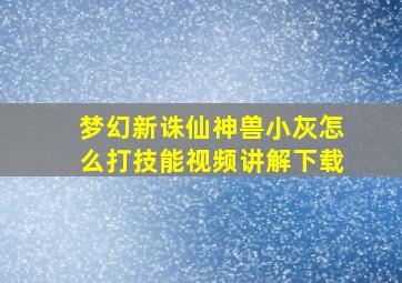 梦幻新诛仙神兽小灰怎么打技能视频讲解下载