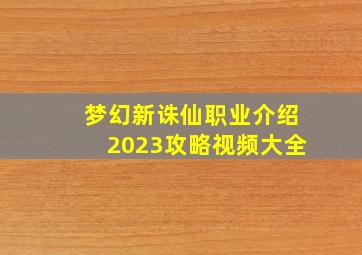 梦幻新诛仙职业介绍2023攻略视频大全