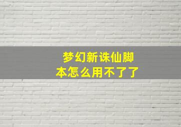 梦幻新诛仙脚本怎么用不了了