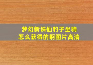 梦幻新诛仙豹子坐骑怎么获得的啊图片高清