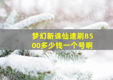 梦幻新诛仙速刷8500多少钱一个号啊