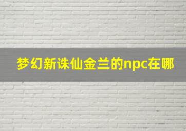 梦幻新诛仙金兰的npc在哪