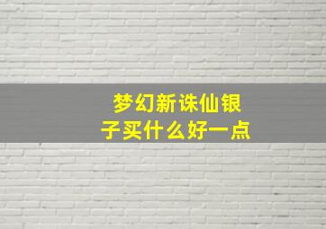 梦幻新诛仙银子买什么好一点