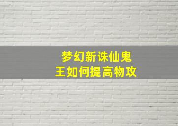 梦幻新诛仙鬼王如何提高物攻