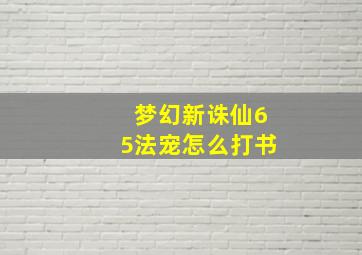 梦幻新诛仙65法宠怎么打书