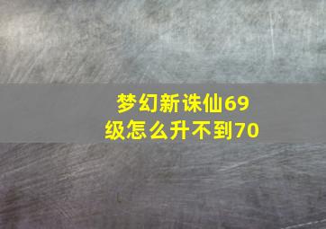 梦幻新诛仙69级怎么升不到70