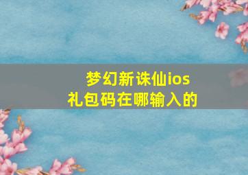 梦幻新诛仙ios礼包码在哪输入的