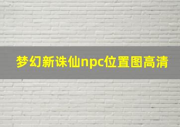 梦幻新诛仙npc位置图高清