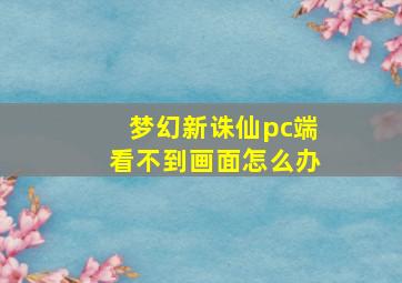 梦幻新诛仙pc端看不到画面怎么办