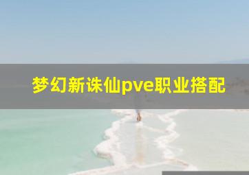 梦幻新诛仙pve职业搭配