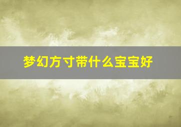 梦幻方寸带什么宝宝好