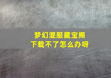 梦幻混服藏宝阁下载不了怎么办呀