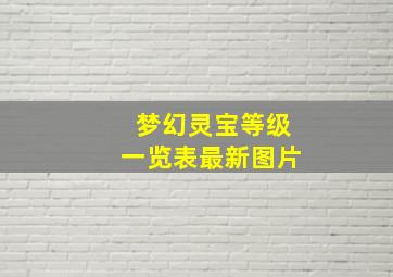 梦幻灵宝等级一览表最新图片