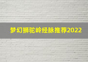 梦幻狮驼岭经脉推荐2022