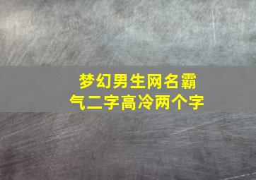 梦幻男生网名霸气二字高冷两个字