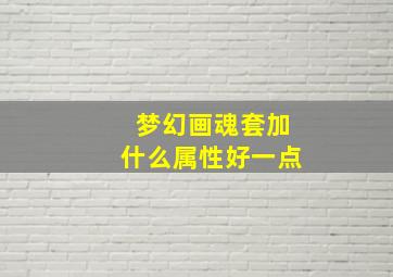 梦幻画魂套加什么属性好一点