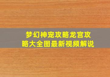 梦幻神宠攻略龙宫攻略大全图最新视频解说