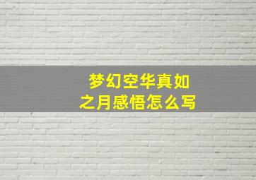 梦幻空华真如之月感悟怎么写