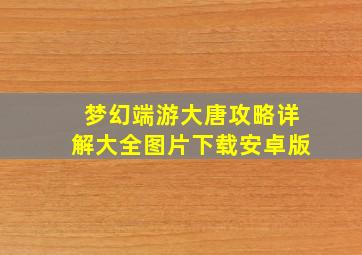 梦幻端游大唐攻略详解大全图片下载安卓版