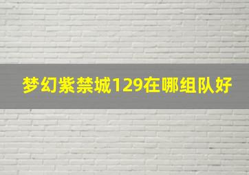 梦幻紫禁城129在哪组队好